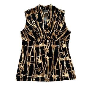 VTG JKLA CALIFORNIA Bamboo Empire Waist Top Size M Y2K Whimsygoth Business Chic